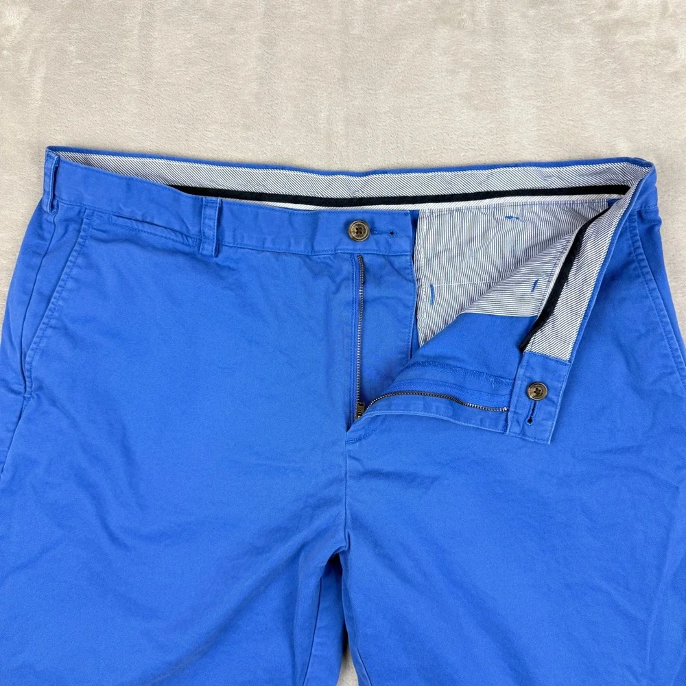 Brooks Brothers Chino Shorts Mens 40 Azure Blue Bermuda Stretch Golf Preppy